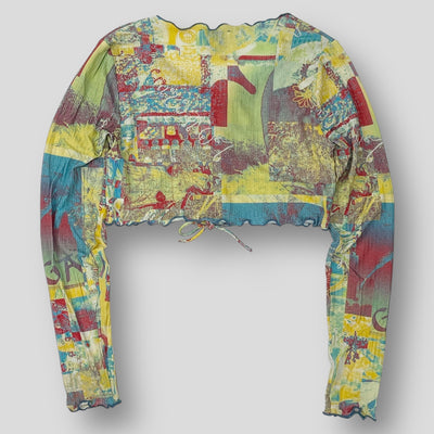 2023SS Printed Rib Jersey Cropped Blouse T3549 38