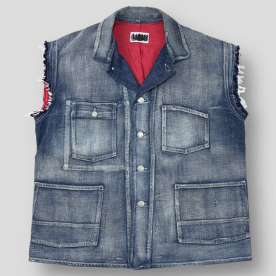 2022AW COLOR DENIM NO-SLEEVE JACKET CCCA14UNI A 2