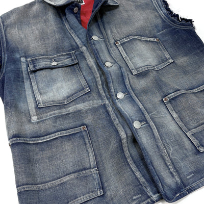 2022AW COLOR DENIM NO-SLEEVE JACKET CCCA14UNI A 2