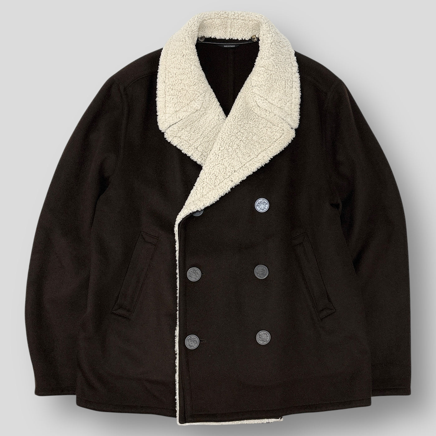 フランス製 CASHMERE MOUTON P-COAT 52