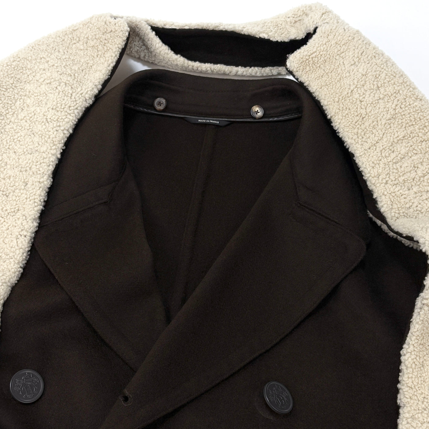 フランス製 CASHMERE MOUTON P-COAT 52