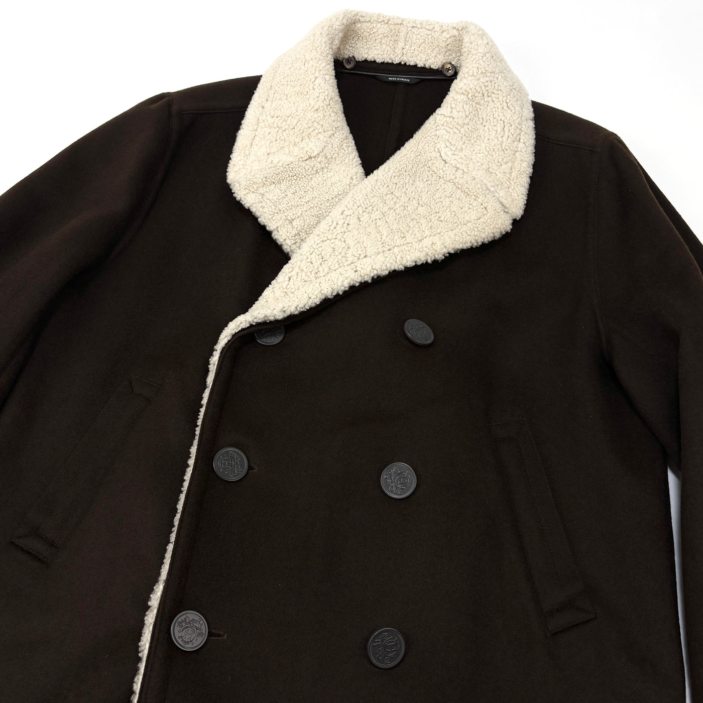 フランス製 CASHMERE MOUTON P-COAT 52
