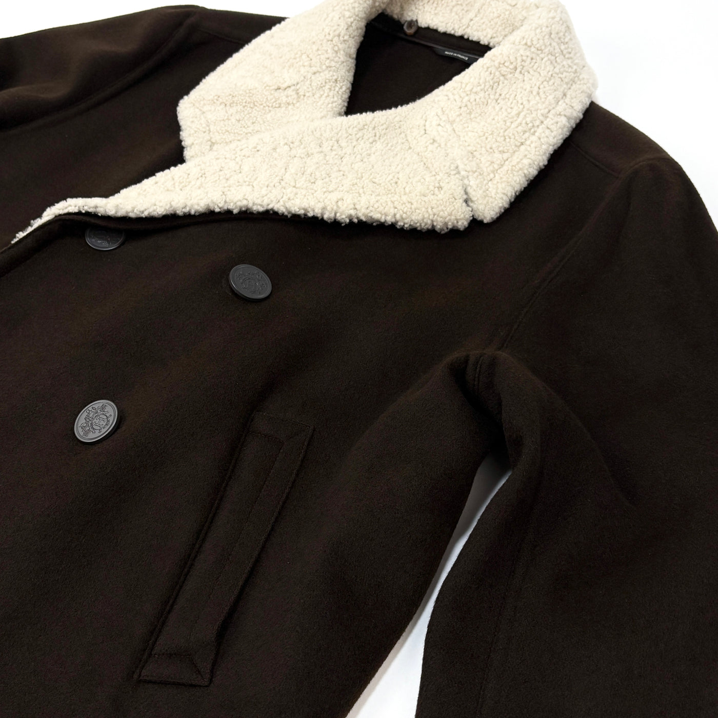 フランス製 CASHMERE MOUTON P-COAT 52