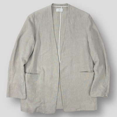 2023SS LINEN OXFORD NO COLLAR JACKET JKAGSM0207 02