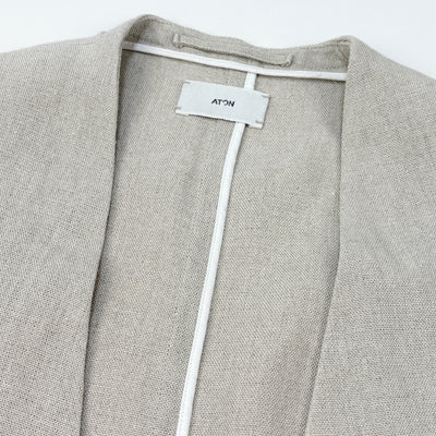 2023SS LINEN OXFORD NO COLLAR JACKET JKAGSM0207 02