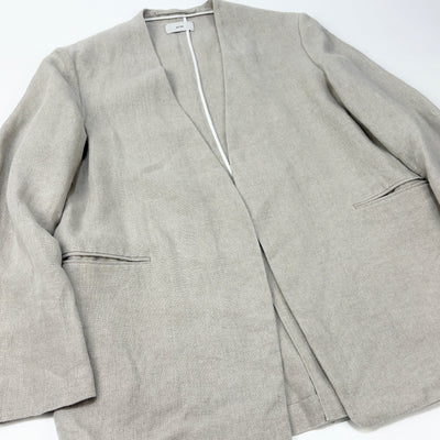 2023SS LINEN OXFORD NO COLLAR JACKET JKAGSM0207 02