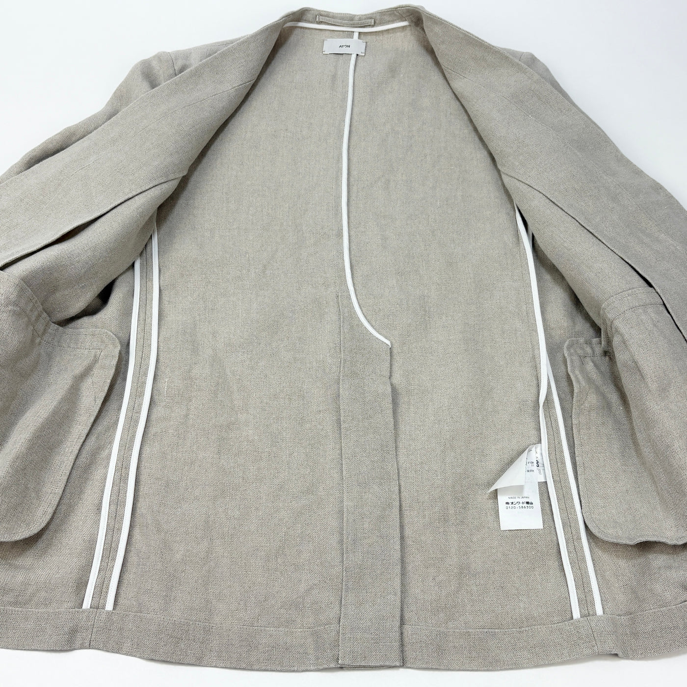 2023SS LINEN OXFORD NO COLLAR JACKET JKAGSM0207 02