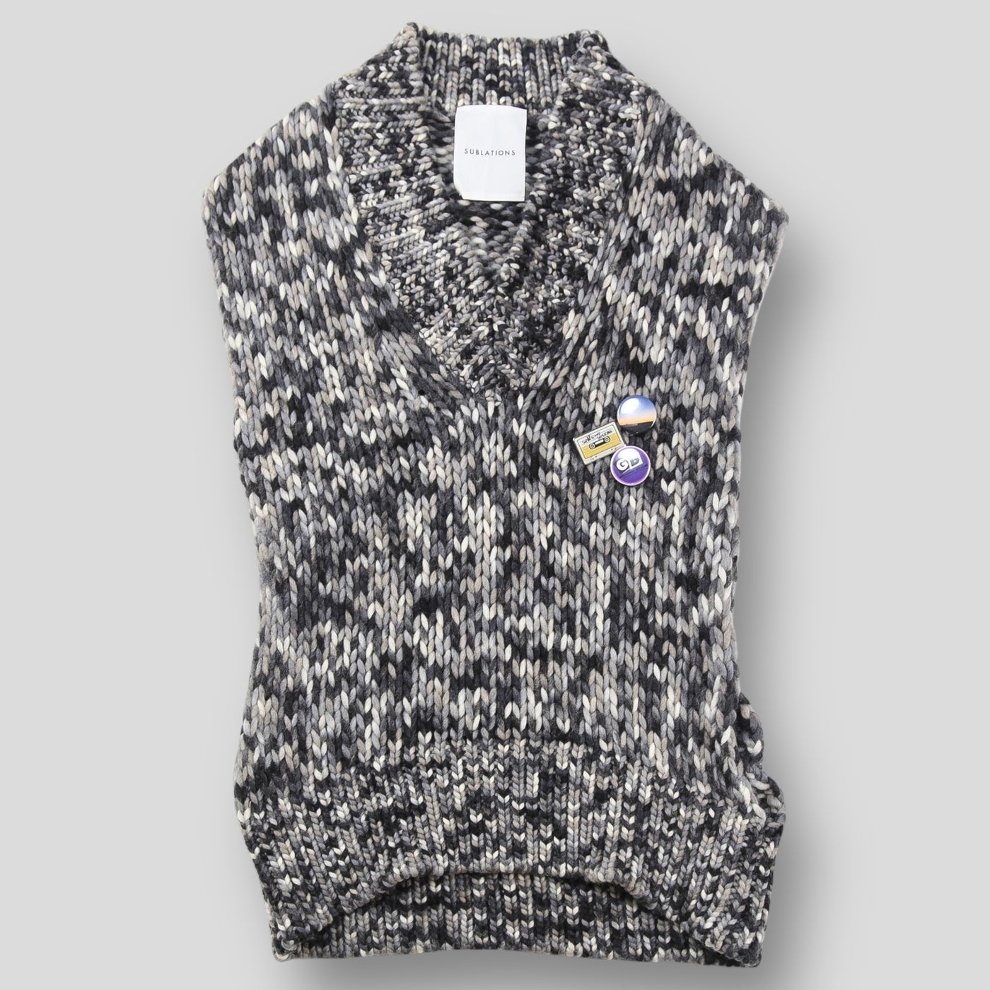 SEC.10 LOW GAUGE KNIT V-NECK VEST .10 S101235 FREE