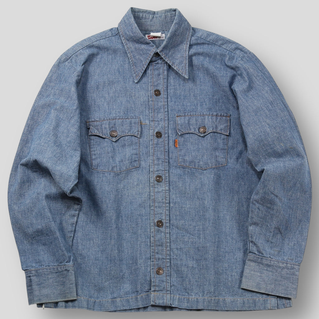 60sヴィンテージ LEVI’S リーバイス デニムシャツ オレンジタブBIGE 送料無料 80S ヴィンテージ リーバイス デニムシャツ サイズM