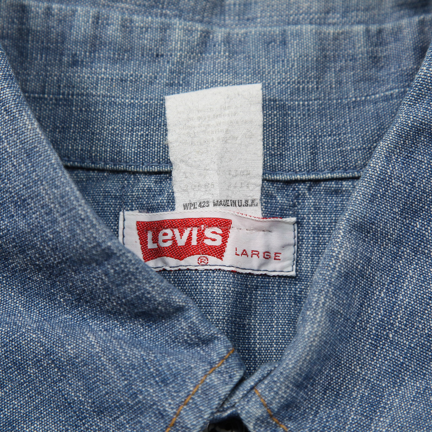 Levi's 1970s USA製 オレンジタブ デニムシャツ BIG E L Levi's / リーバイス 1970s USA製 オレンジタブ デニムシャツ