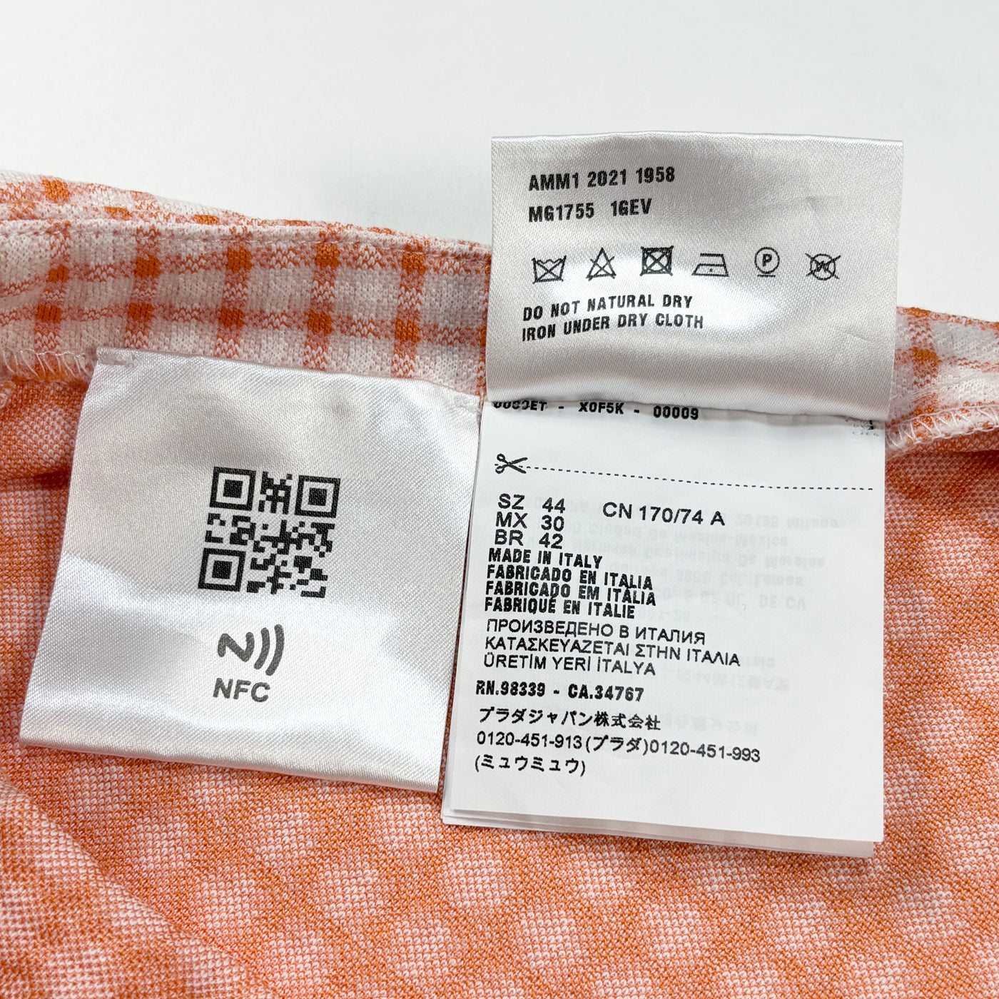 2022SS Check Jersey Midi Skirt MG1755 1GEV F0049 44