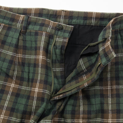 2017AW コットンフランネル チェック タックパンツ 11-23-0779-139 S