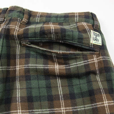 2017AW コットンフランネル チェック タックパンツ 11-23-0779-139 S