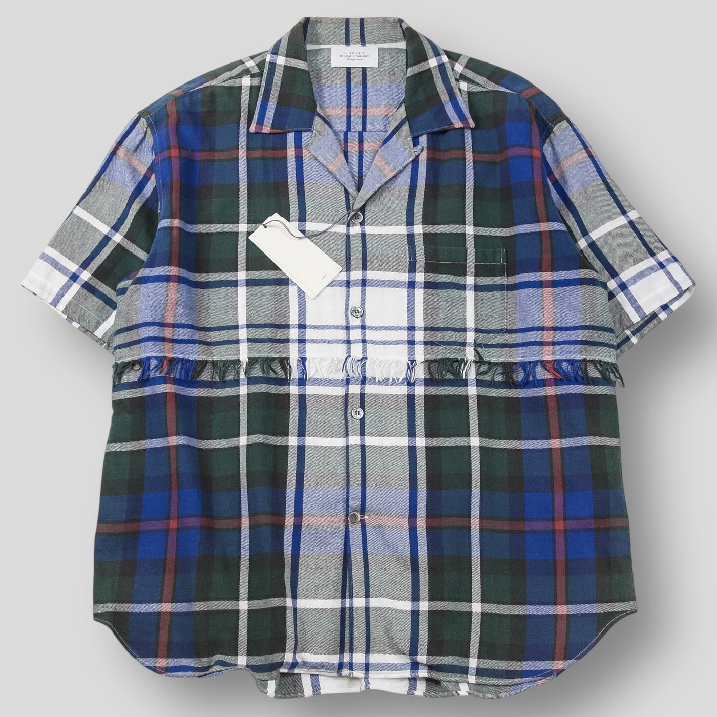 2022SS Fringe Short Sleeve Check Shirt US2158 4