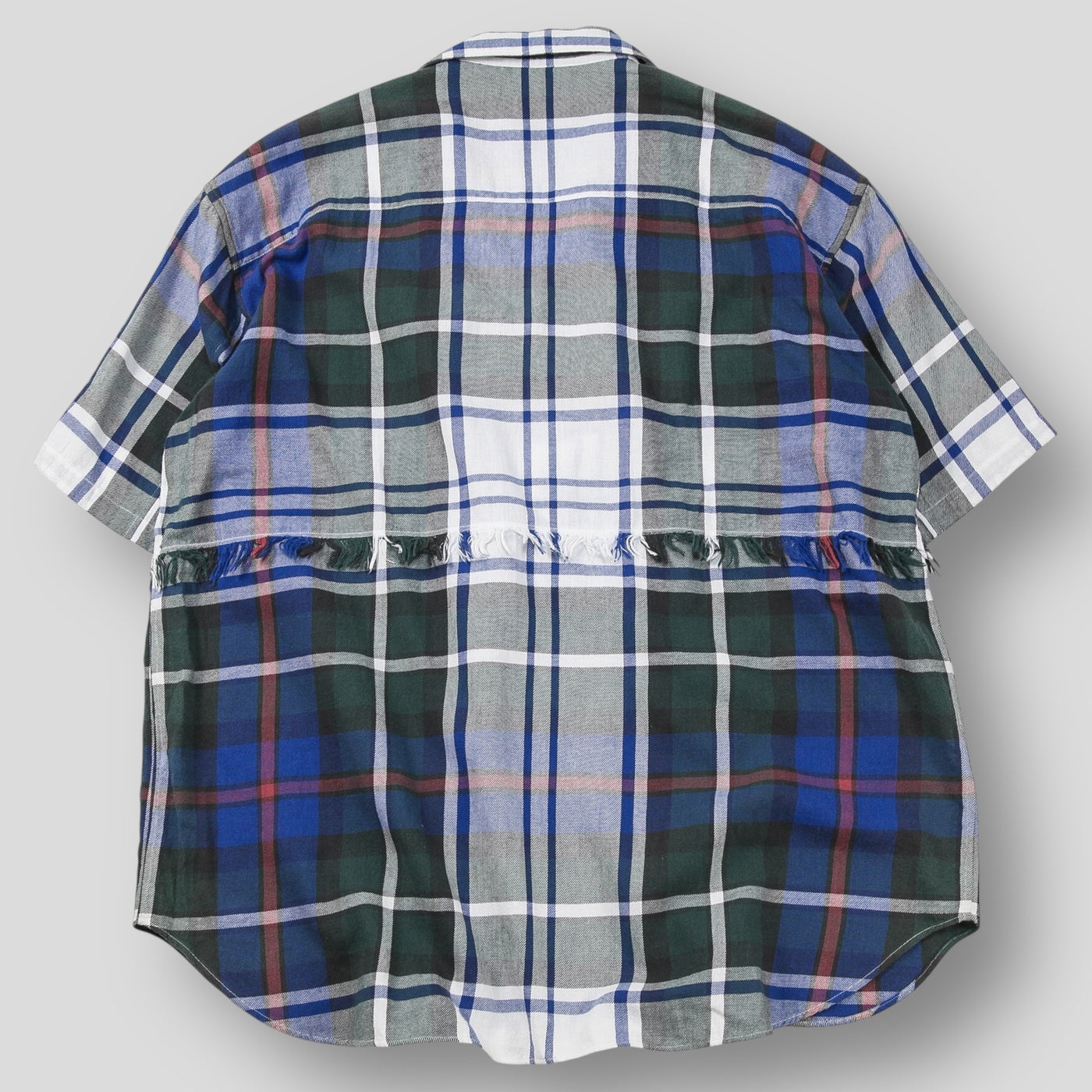 2022SS Fringe Short Sleeve Check Shirt US2158 4