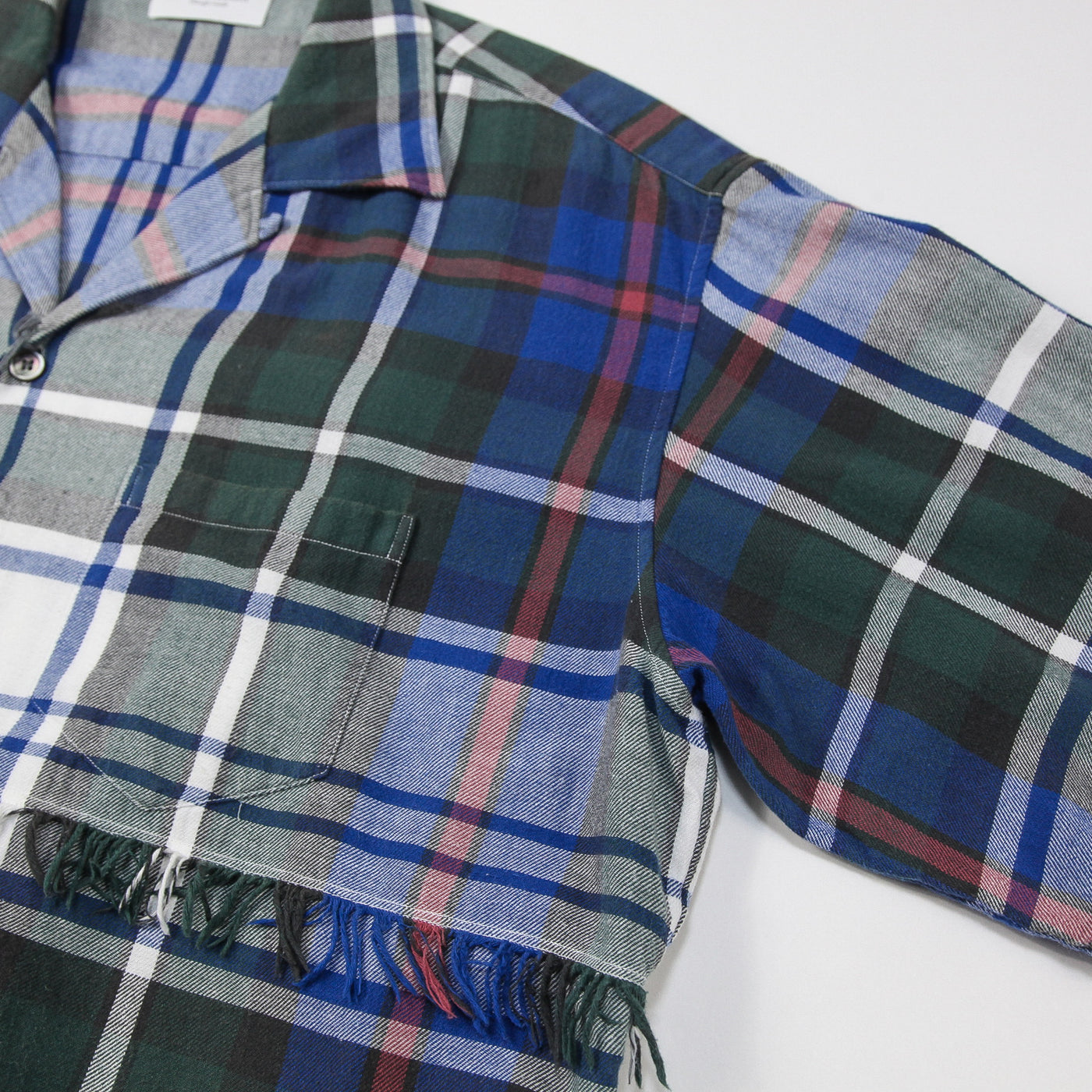 2022SS Fringe Short Sleeve Check Shirt US2158 4
