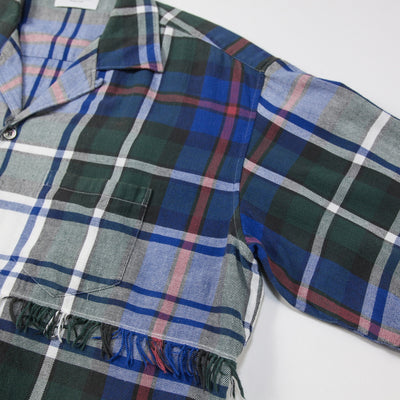 2022SS Fringe Short Sleeve Check Shirt US2158 4