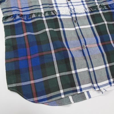 2022SS Fringe Short Sleeve Check Shirt US2158 4