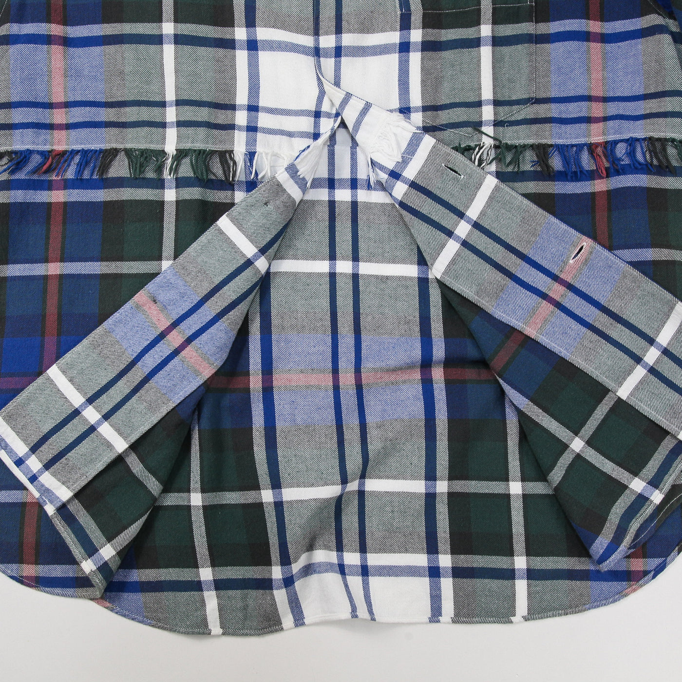 2022SS Fringe Short Sleeve Check Shirt US2158 4