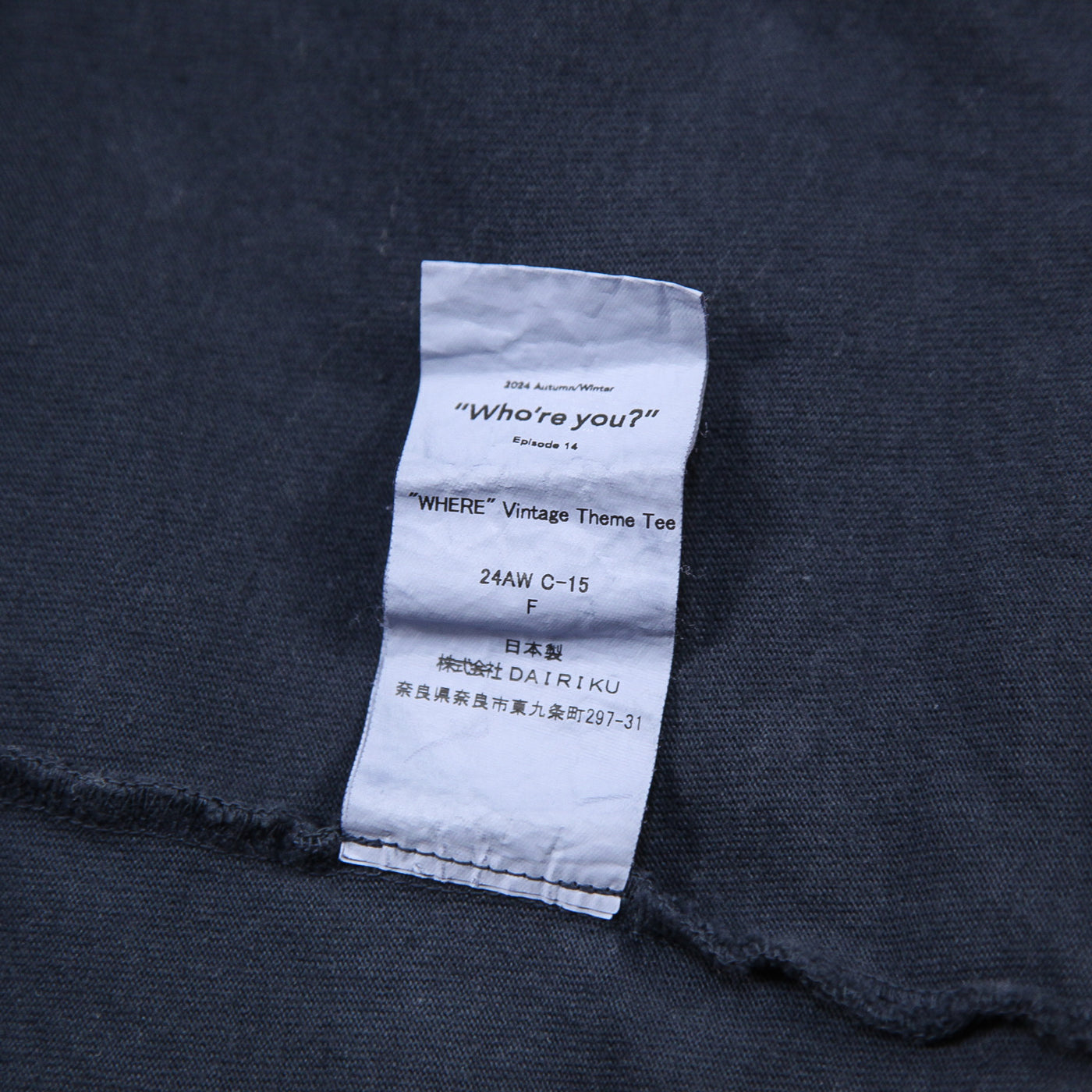 2024AW WHERE Vintage Theme Tee 24AW C-15 FREE