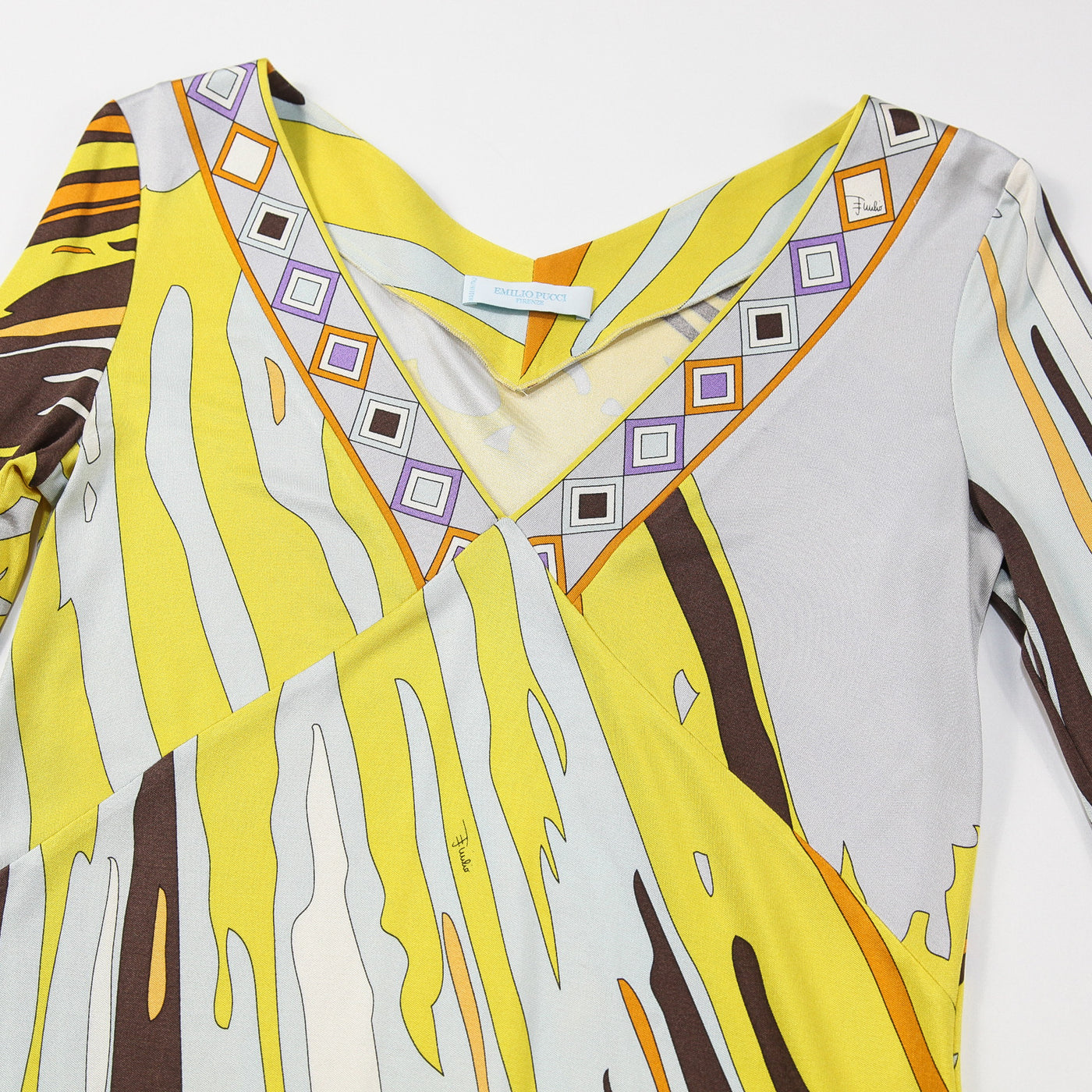 EMILIO PUCCI / エミリオプッチ イタリア製 シルクVネックワンピース