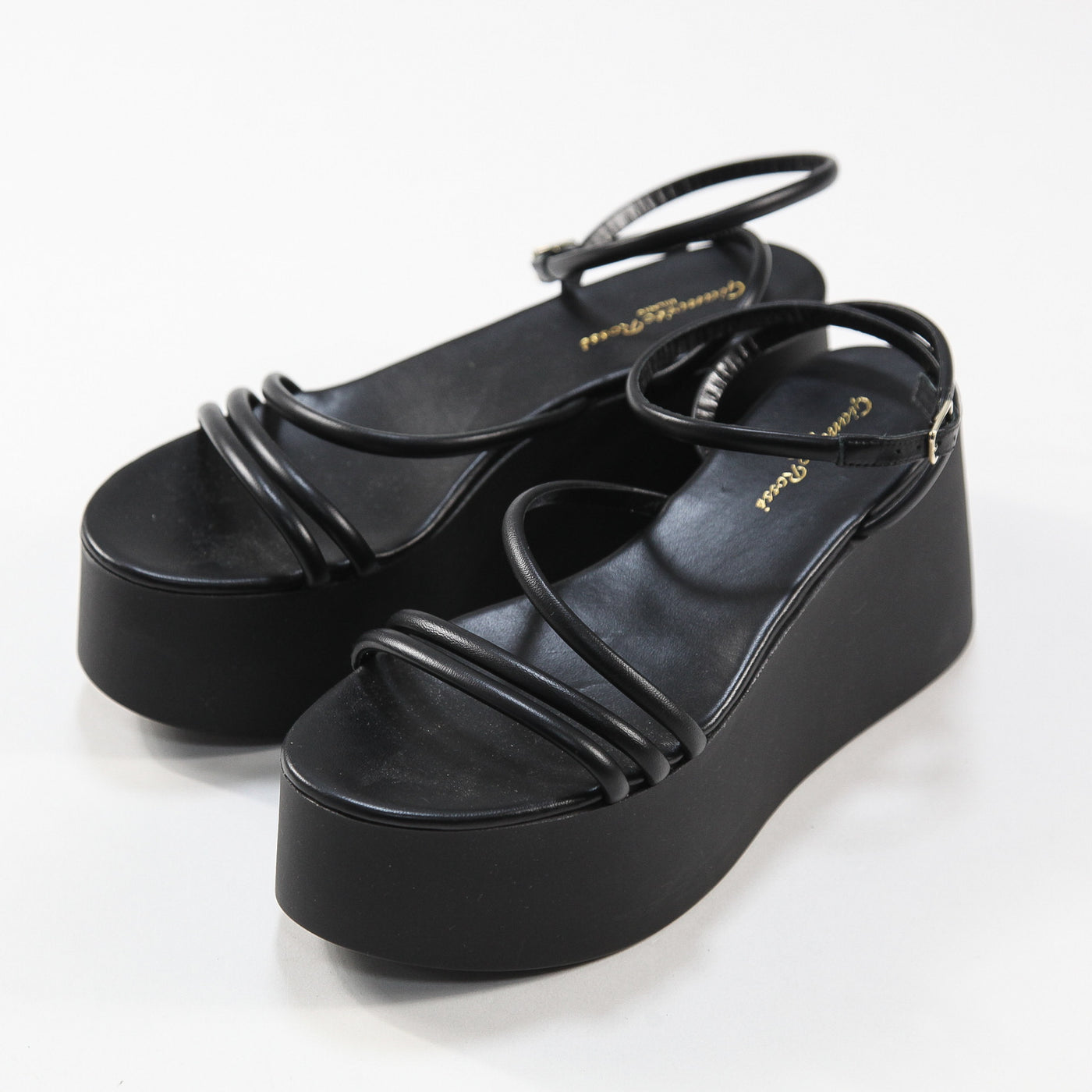 GianvitoRossi BilbaoSandalsレザーフラットサンダル38 イング ing