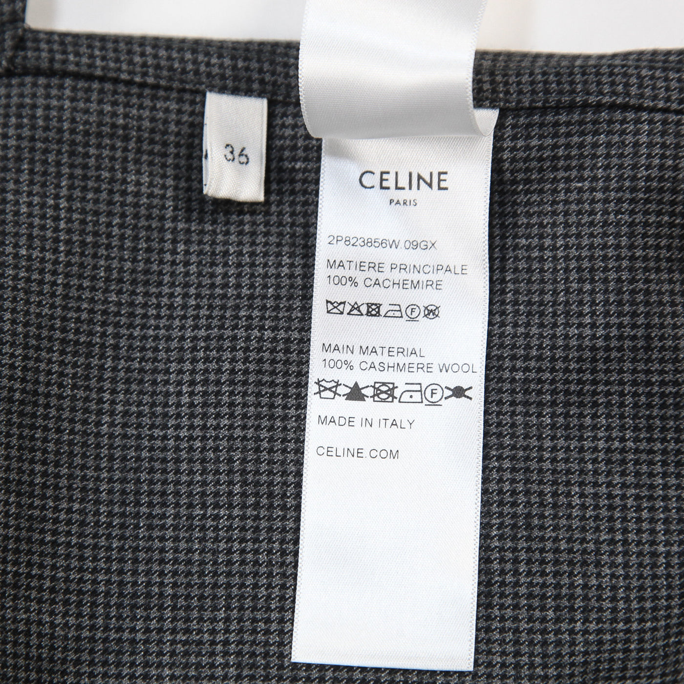 2024AW ストレート ジョギングパンツ / プリンス・オブ・ウェールズ カシミア 2P823856W.09GX 36