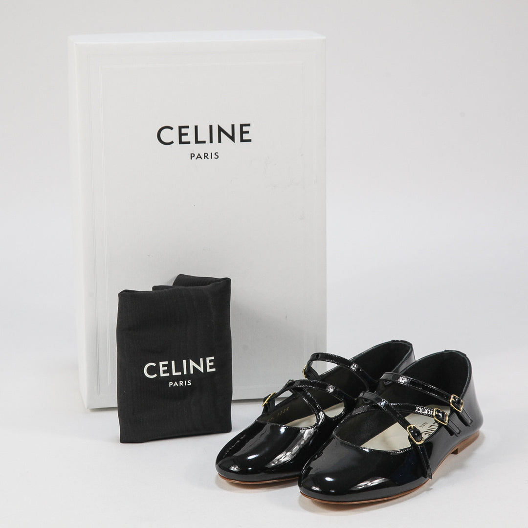 新品】CELINE 2024AW クリスクロス ベビーズ バレリーナ / パテント