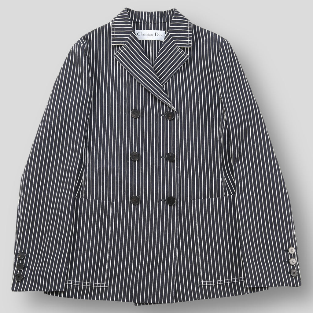 新品　タグ付き　エンフォルド　リネン　ストライプ　ジャケット Christian Dior 2021SS リネンシルク ストライプ ダブルブレステッド