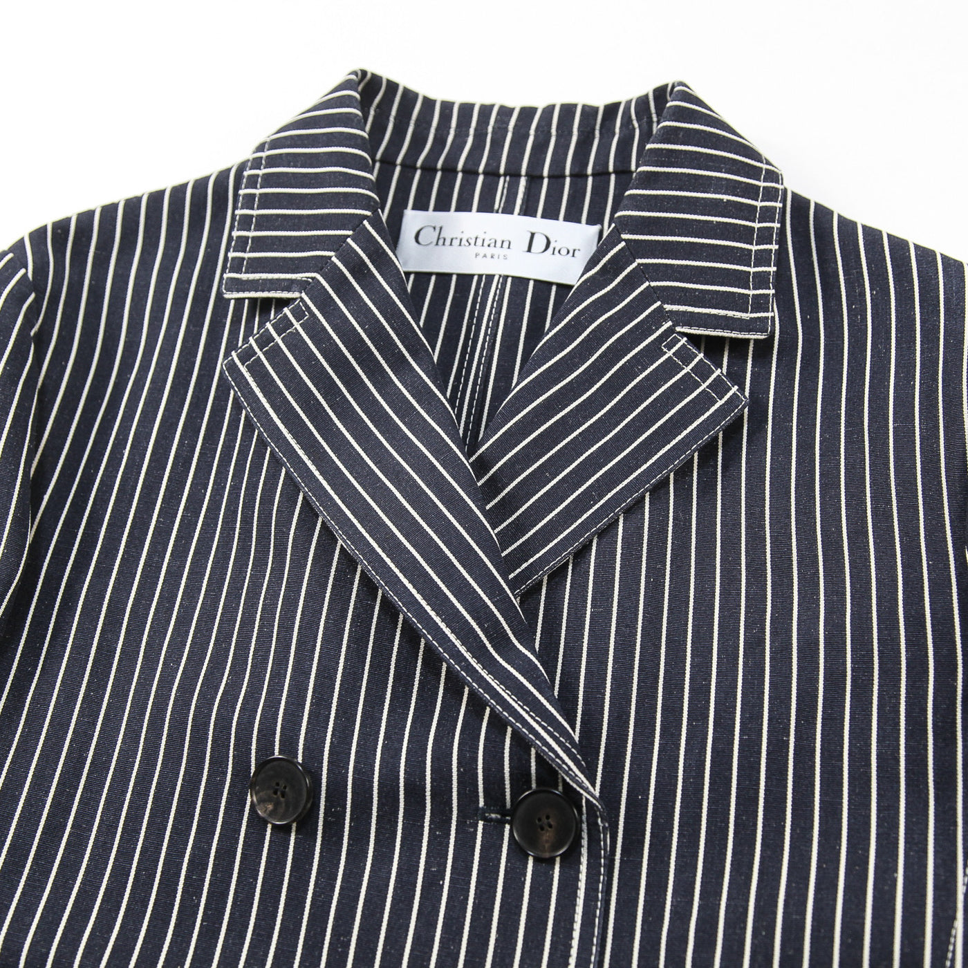 Christian Dior 2021SS リネンシルク ストライプ ダブルブレステッド