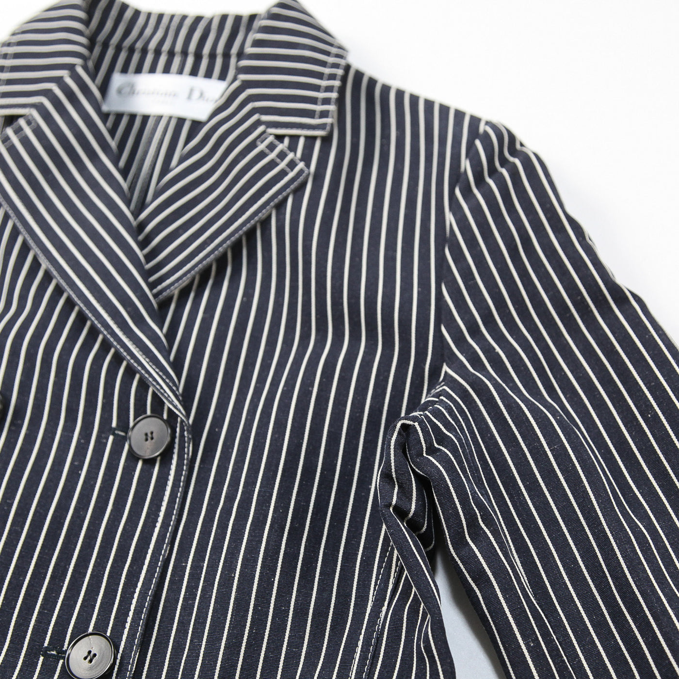 Christian Dior 2021SS リネンシルク ストライプ ダブルブレステッド 