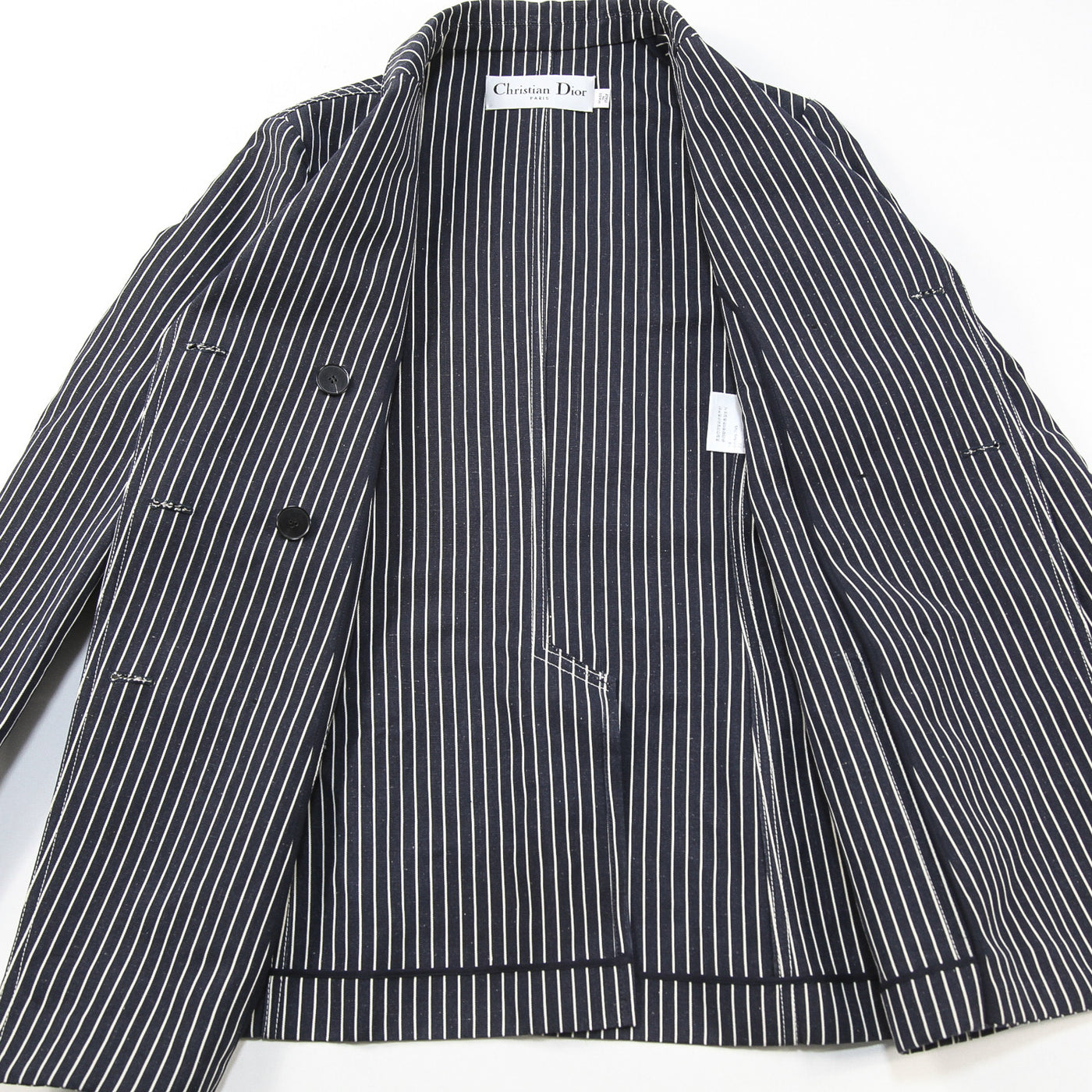 Christian Dior 2021SS リネンシルク ストライプ ダブルブレステッド 