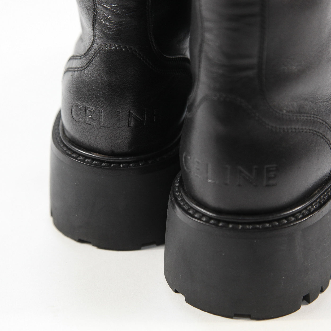 CELINE / セリーヌ バルキー レースアップブーツ スタッズ付きアウト 