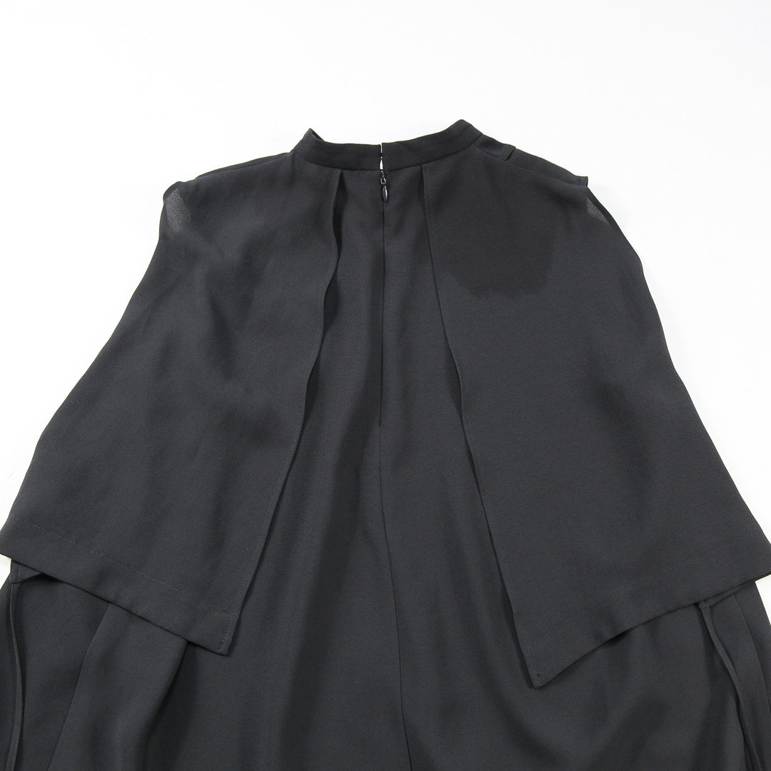 エンフォルド 22AW PEジョーゼットアシンメタックタンクトップ 38 黒 ENFOLD エンフォルド 22AW PEジョーゼット アシンメタックTANK TOP
