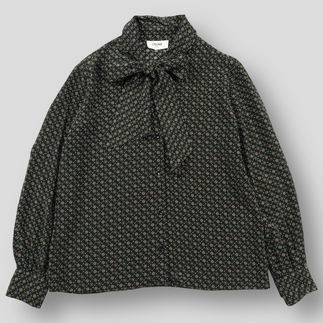 CELINE / セリーヌ 2020AW ネクタイ付き Vカラーブラウス / シルク