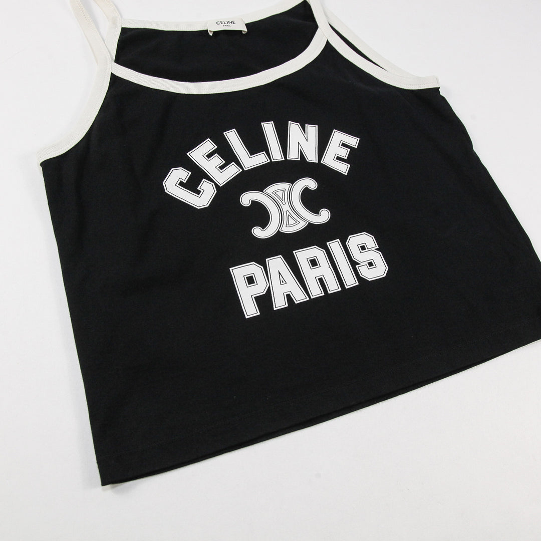 CELINE PARIS トリオンフ　クロップドタンクトップ★ブラック シンプルながら存在感抜群♪【CELINE】トリオンフ タンクトップ