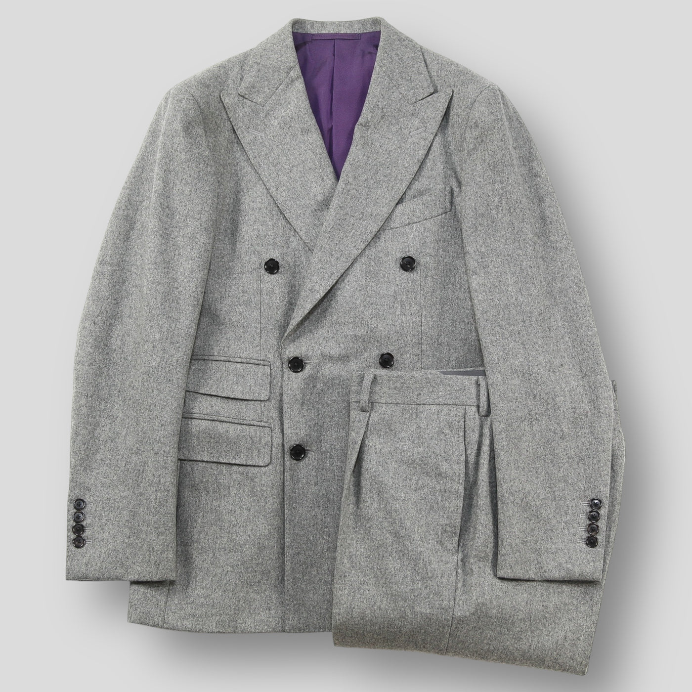 Custom Tailor BEAMS FOX BROTHERS ダブルスーツ Custom Tailor BEAMS 日本製 FOX BROTHERS&Co. フランネルウール 6B