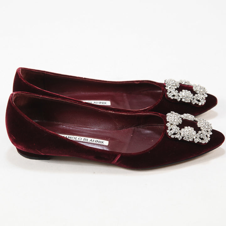 Manolo Blahnik ハンギシ　ベルベット 34H マノロ ブラニク初の日本限定「ハンギシ」上品なベルベットパンプスに