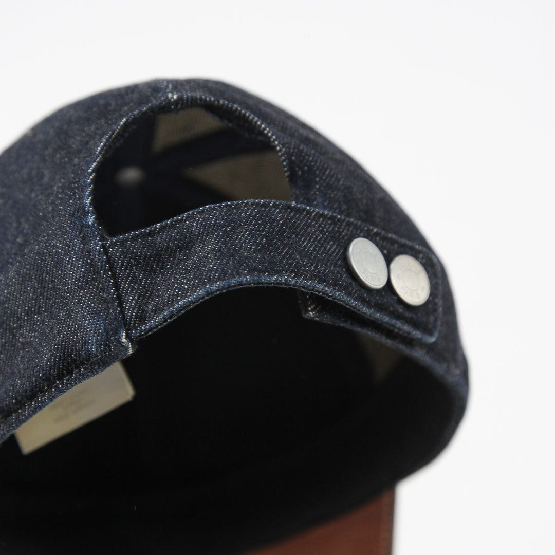 【正規品】HERMES カシミアライニング 6P ナイロンキャップ フランス製 HERMES / エルメス フランス製 CASQUETTE ライリー デニム 6パネル