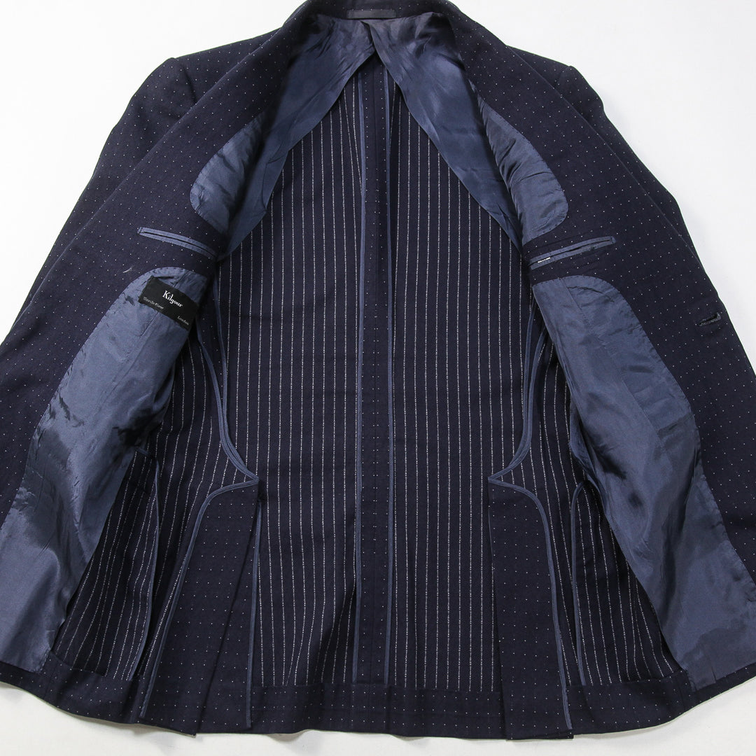 Kilgour / キルガー イギリス製 コットンヘリンボーン ピンドット 1