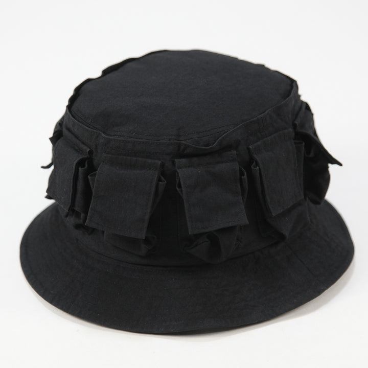 ジェネラルリサーチ　パラサイトポケット　ハット　ポークパイ　ブラック GENERAL RESEARCH 1998AW Parasite Multi-Pocket Cargo Bucket Hat 416