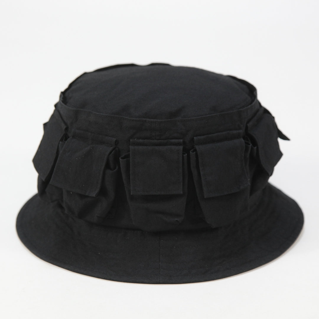 ジェネラルリサーチ　パラサイトポケット　ハット　ポークパイ　ブラック GENERAL RESEARCH 1998AW Parasite Multi-Pocket Cargo Bucket Hat 416
