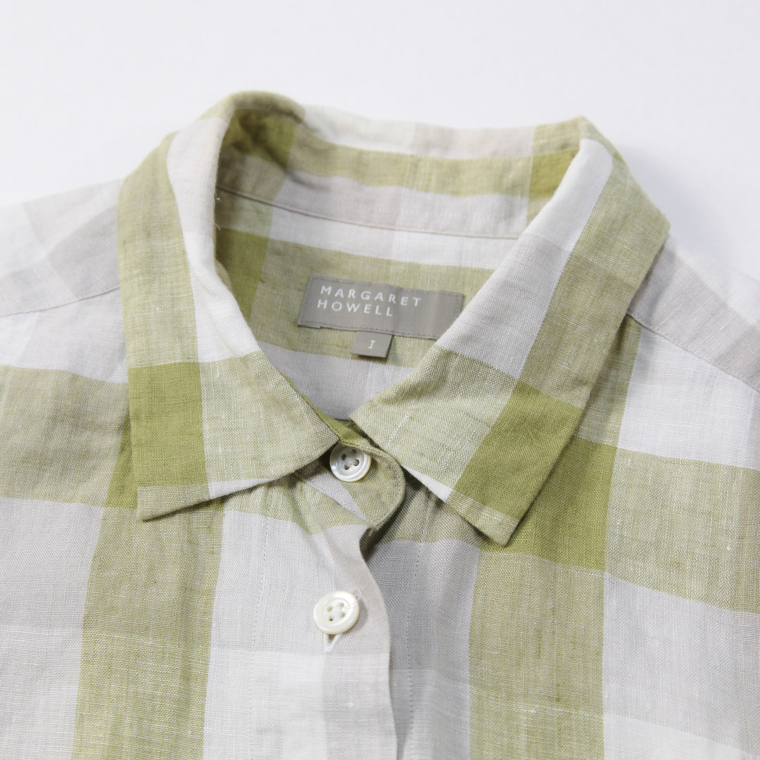 MARGARET HOWELL / マーガレットハウエル BLOCK CHECK LINEN S/S SHIRT