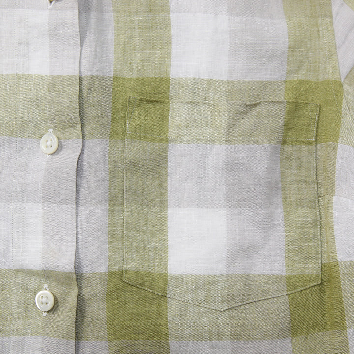 MARGARET HOWELL / マーガレットハウエル BLOCK CHECK LINEN S/S SHIRT