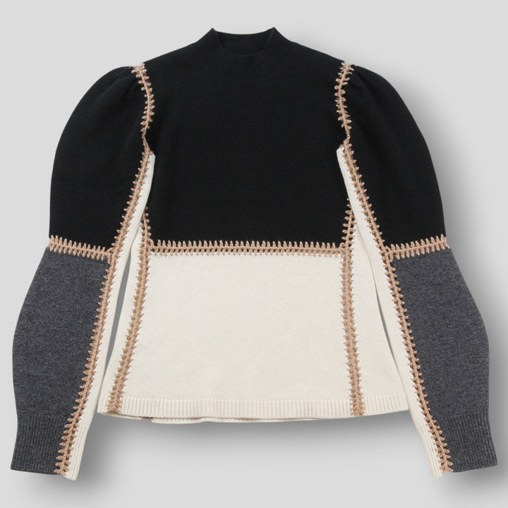 Chloe / クロエ 2023SS ウールカシミヤ クロシェステッチ ハイネック
