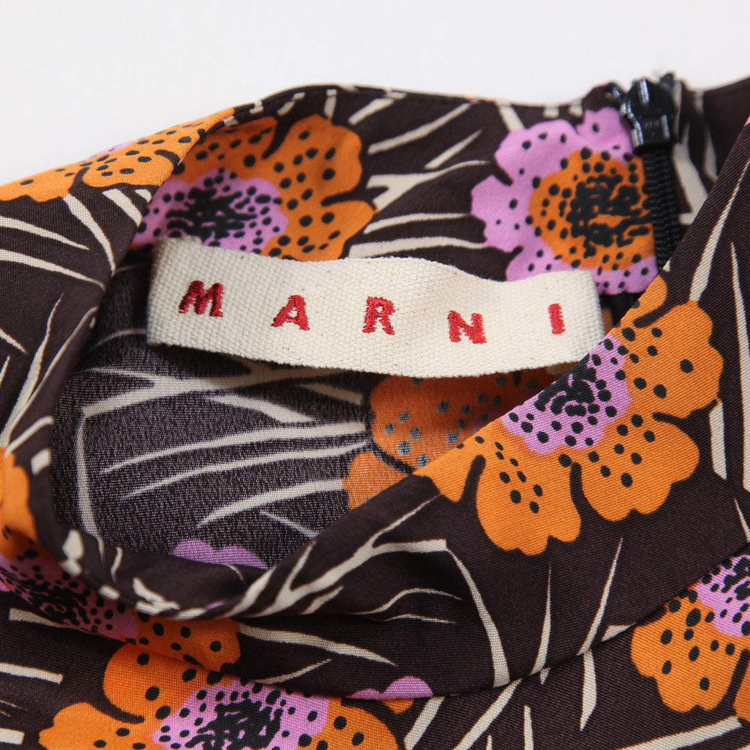 MARNI マルニ 2016SS フラワープリント レーヨン ハイネックワンピース