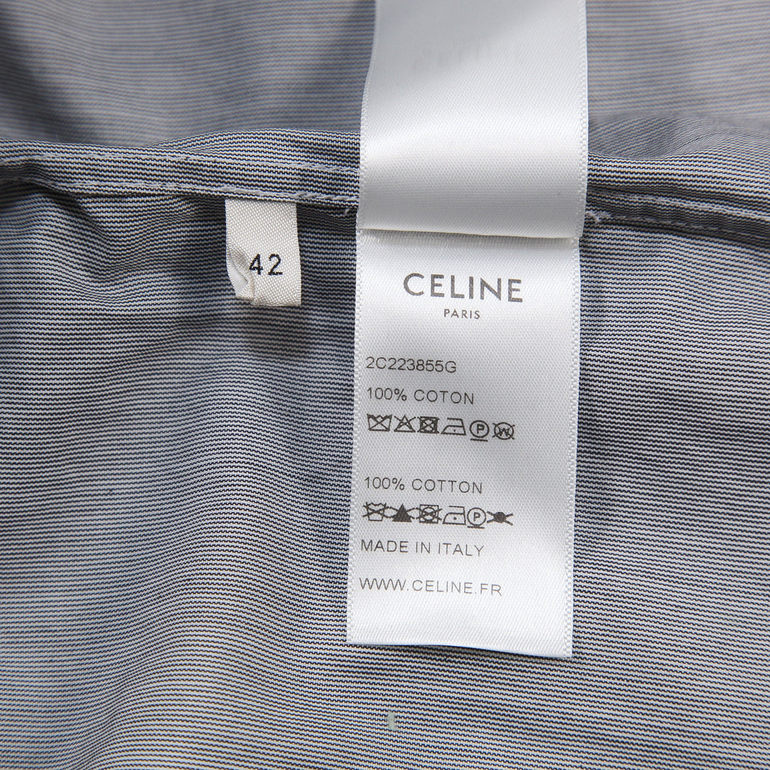 CELINE セリーヌ 2021SS フリルカラー クレリックシャツ / ストライプ