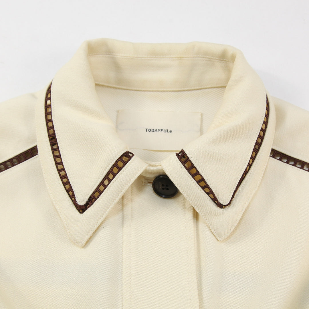 【最終値下げ】CollarlessTwillJacket TODAYFUL 38 TODAYFUL / トゥデイフル 2024SS Ladderlace Doubleface Blouson