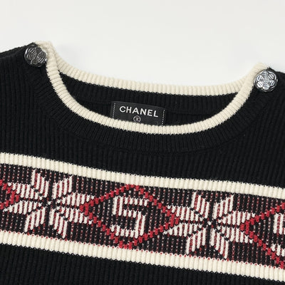 2019AW ノルディック柄 カシミヤニットワンピース P62575K48044 36
